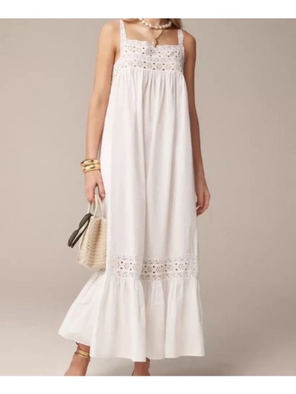 J Crew Athena eyelet maxi dress